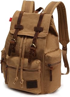 TENDYCOCO Mochila De Lona Para Homens Mochilas Masculinas Bolsa De Viagem De Lona Masculina Mochila De Lona Masculina Mochila De Viagem De Lona Bolsa De Lona Vintage Cáqui Homem Mochila De