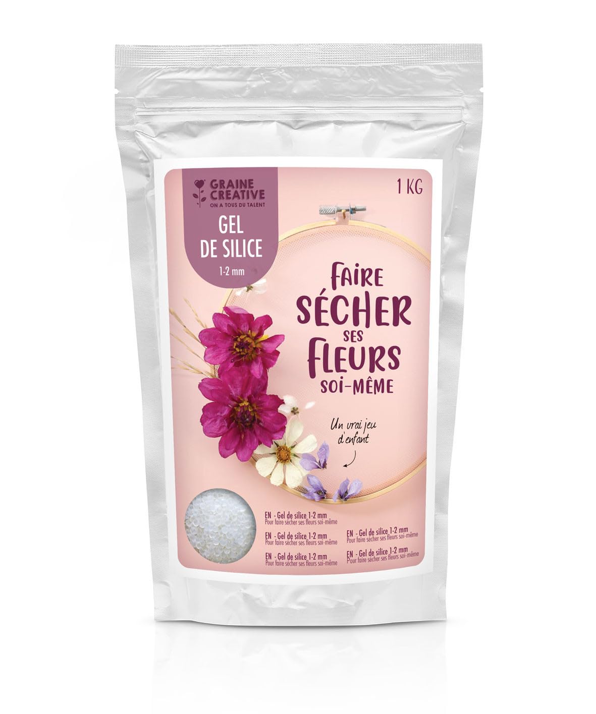 Gel de silice pour déshydrater les fleurs sans perdre leur couleur d'origine 1 kg