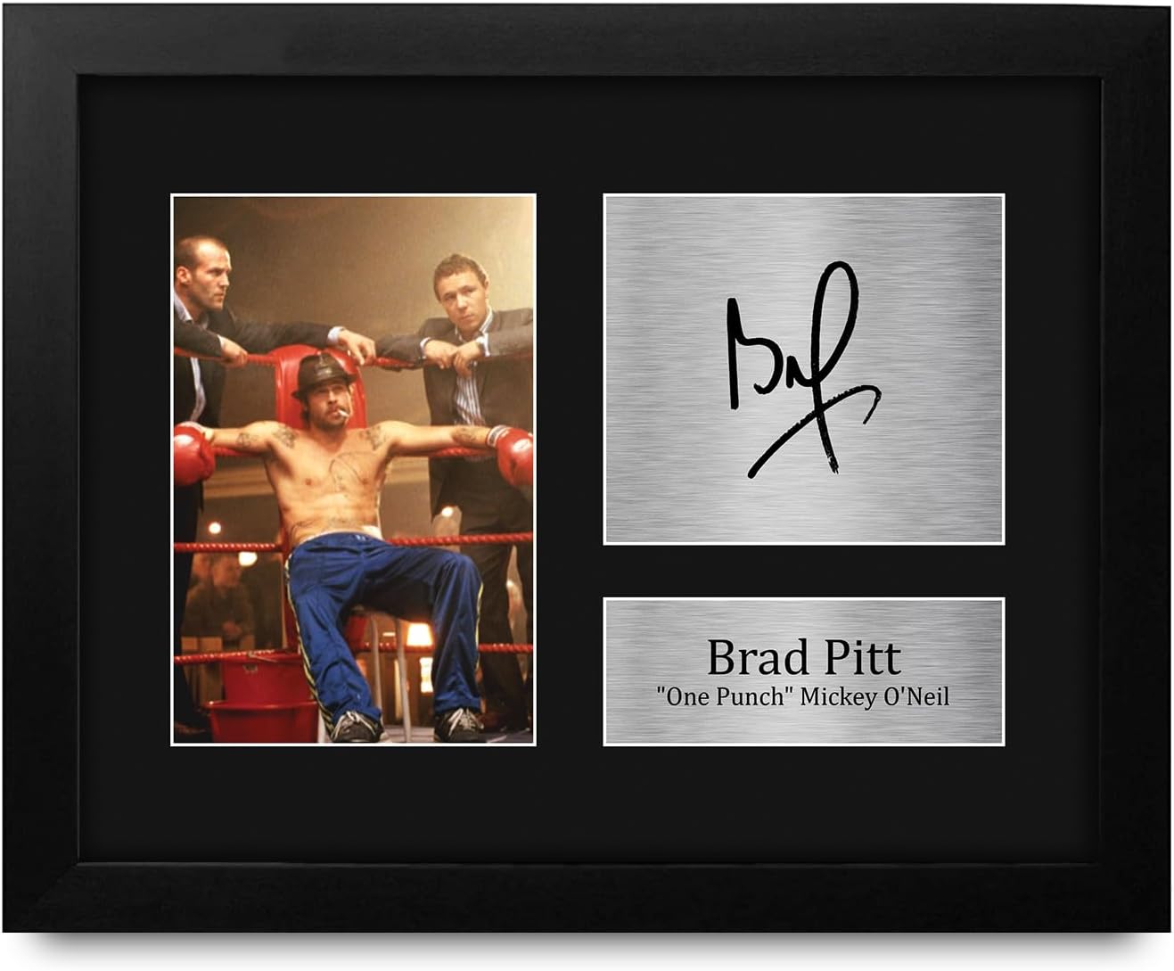 HWC Trading Brad Pitt Snatch Mickey O'Neill Snatch Mickey O'Neill Framed Gifts Printed Signed Autograph Picture for Movie Memorabilia Fans - US Letter Size