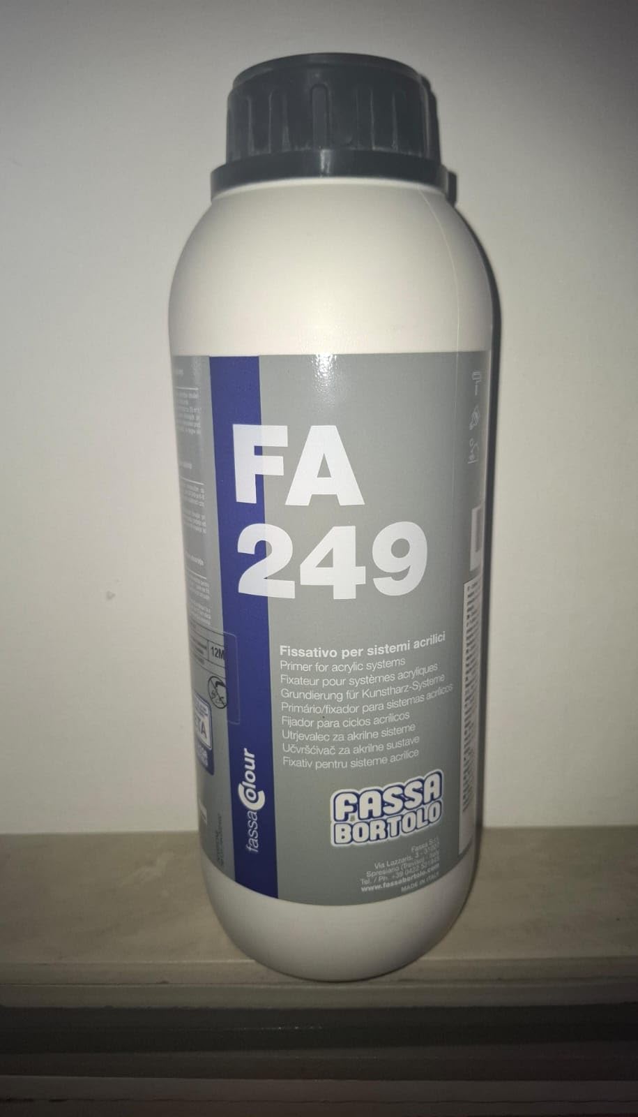 FISSATIVO ISOLANTE STABILIZZANTE DEL FONDO PER SISTEMI ACRILICI FASSA FA 249 LT 1.00
