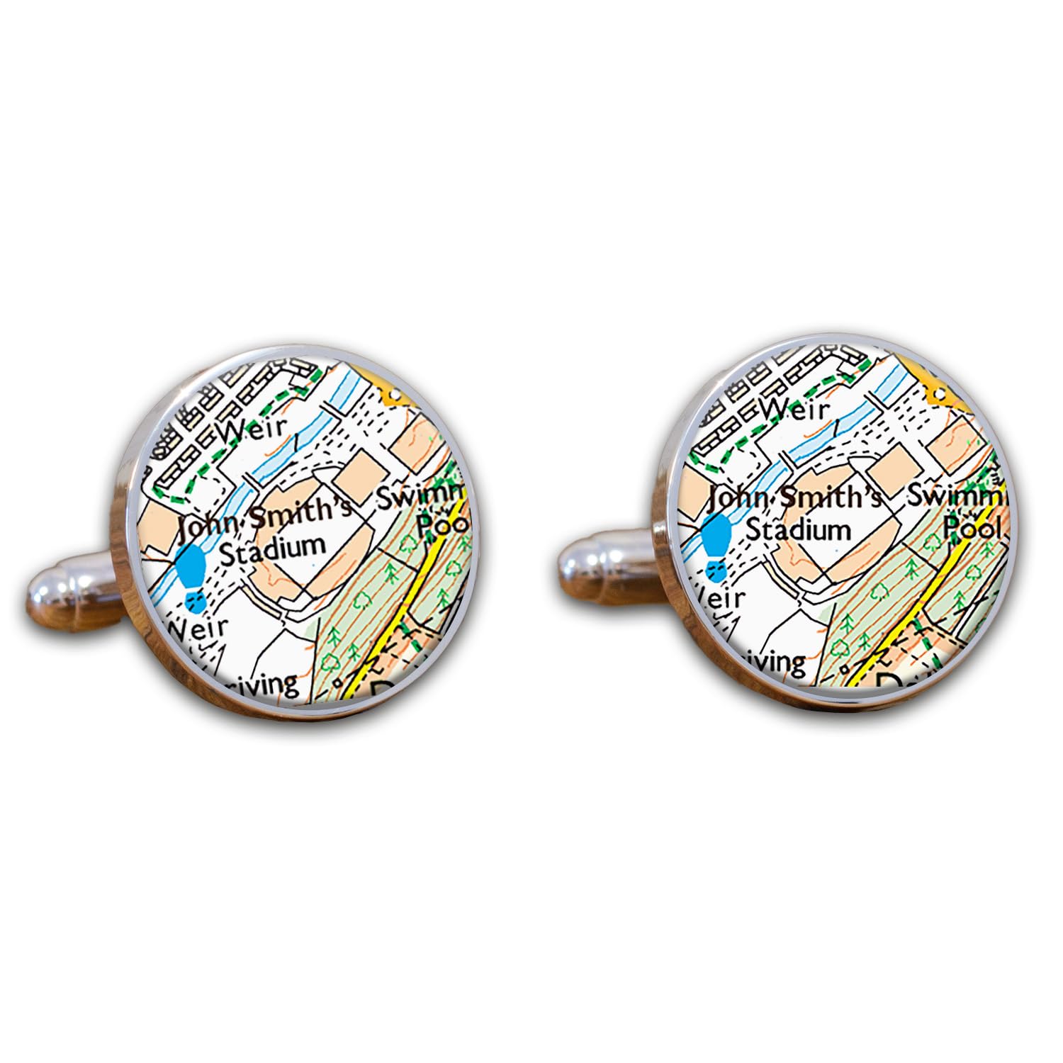 Football Stadium Map Cufflinks, Huddersfield Town Ground Map Cuff links, John Smiths Stadium Map Cufflinks
