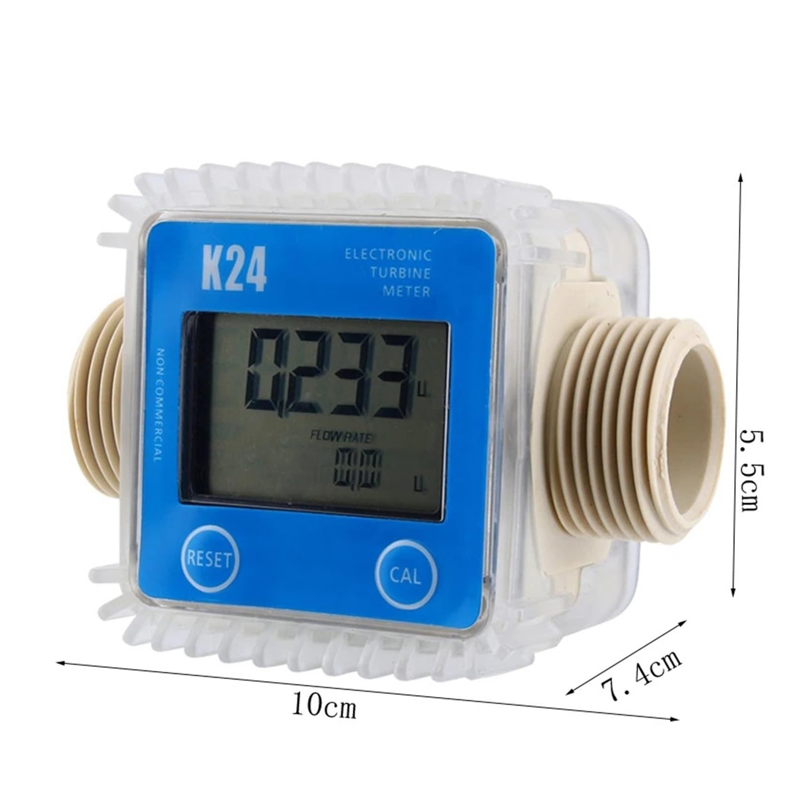 Contador de agua con entrada de latón. Medidor de flujo de combustible Digital K24 Lcd, medidor de flujo Digital electrónico de alta precisión, medidor de agua electrónico, 1 Uds.