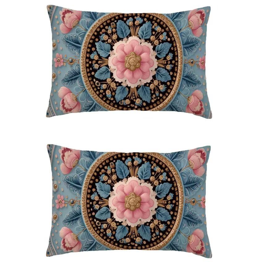 Housse coussin imperméable et déperlante 60x80 rectangulaire motif automne