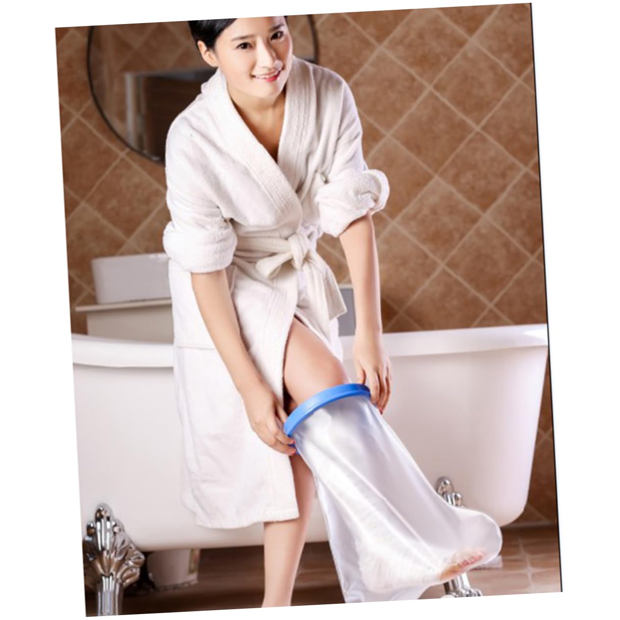 minkissy Adult Foot Cast Cover Watertight for Shower and Bath Heavy-duty Reusable Leg Protector Fits for Casts and Bandages