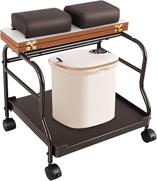 Pedicure Foot Rest Cart, Footrest Stand, Beauty Salon Nail Or Foot Bath Spa Portable Esthetician Trolley Cart for Foot Rest Pedicure Manicure Funiture Massage Table Salon Supplies Coffee