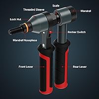 Vista 2 de Kit de Herramienta para Tuerca Remachable Kit de Tuerca Remachable, Kit de Herramienta Rivnut con 10 Mandriles Métricos y SAE, Kit Surtido de 100