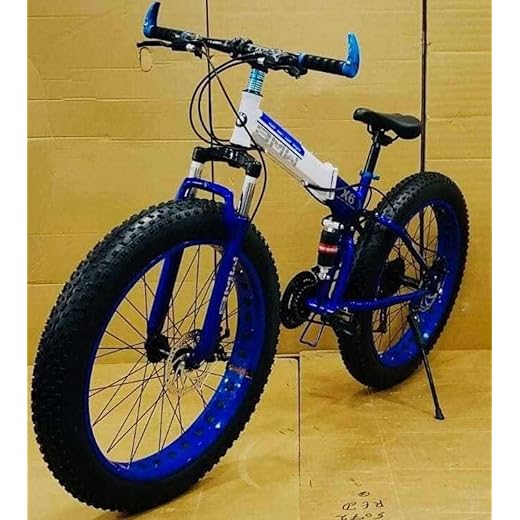 Hydram Folding B.M.W Mountain Bicycle for Youth |Foldable Gear Cycle with 21 Speed Gear & Double Disc Brake, Fat Tyre,Black, 26 Inch, Dual Suspension.