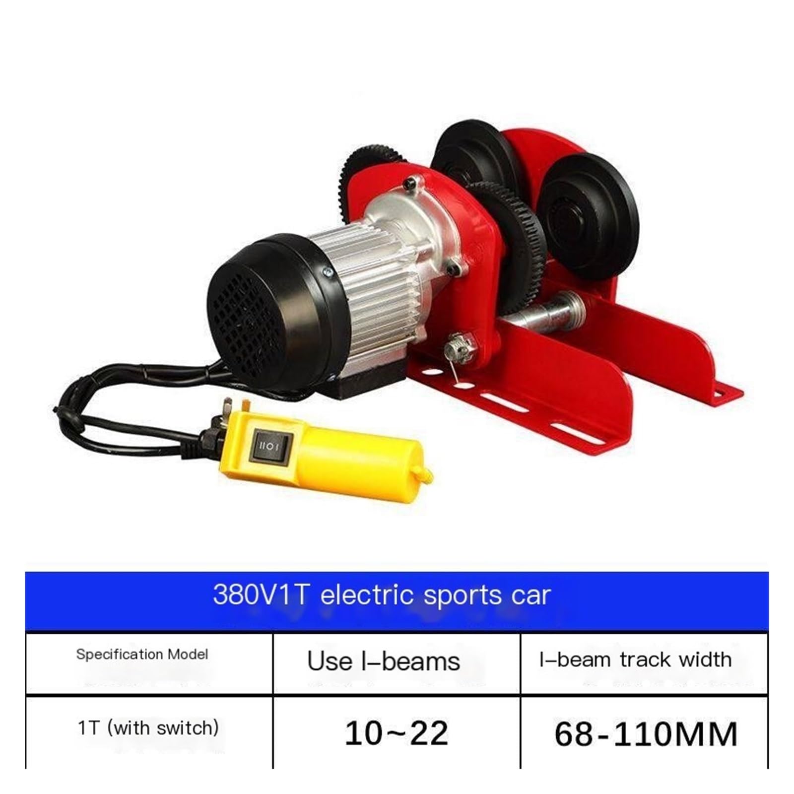 0,5–1 Tonne Elektrischer Miniatur-Hebezeug-Schub-Einschienenbahnwagen, Mobile V-Nut-I-Träger-Fahrkufe Elektrischer Hebezeug-Stützarm flaschenzug
