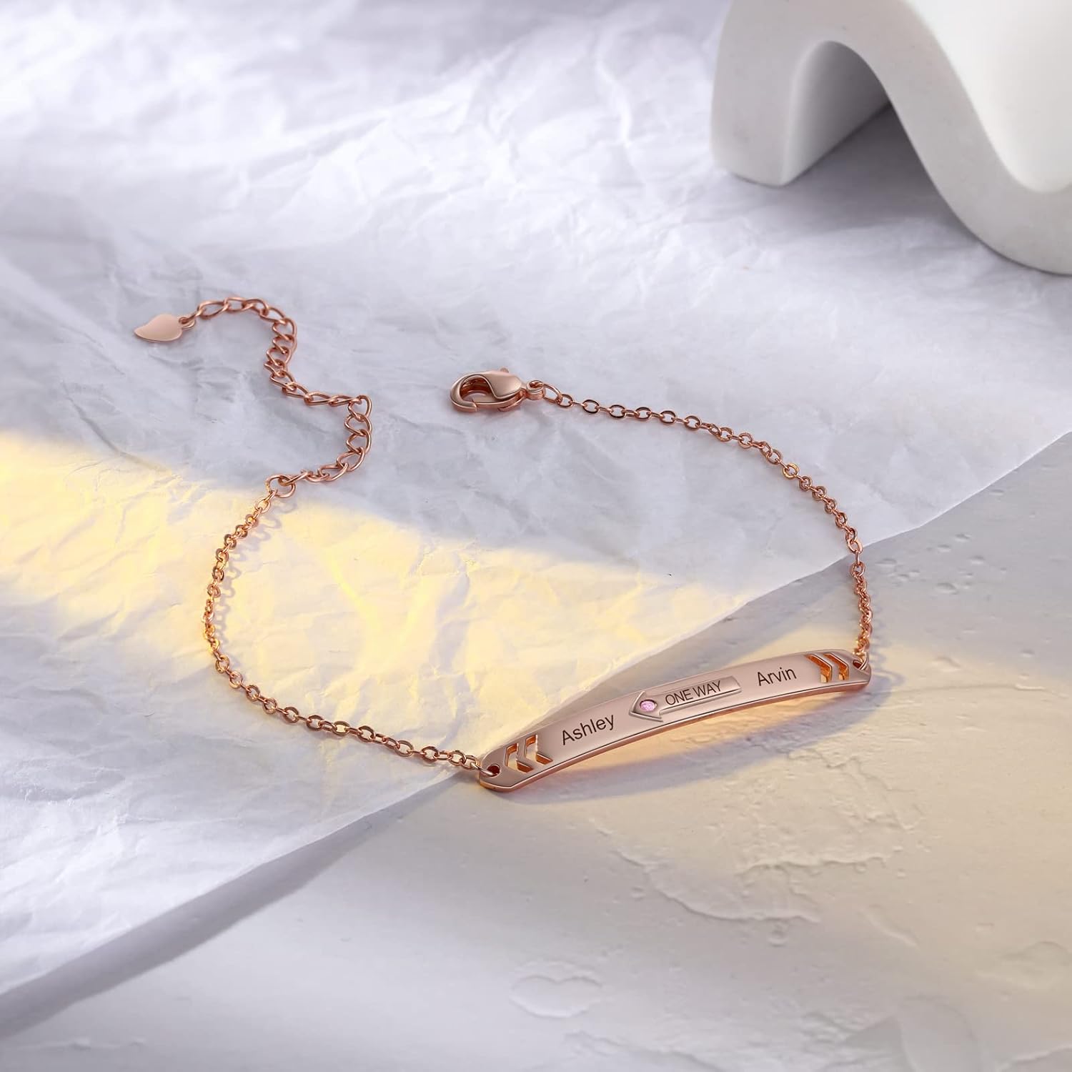 Couple Bracelets- Custom Name Bracelets, Birthstone Bracelet, Customized I Love You Bracelets for Couples Men Women BFF as Christmas Birthday Valentine's Day Gifts