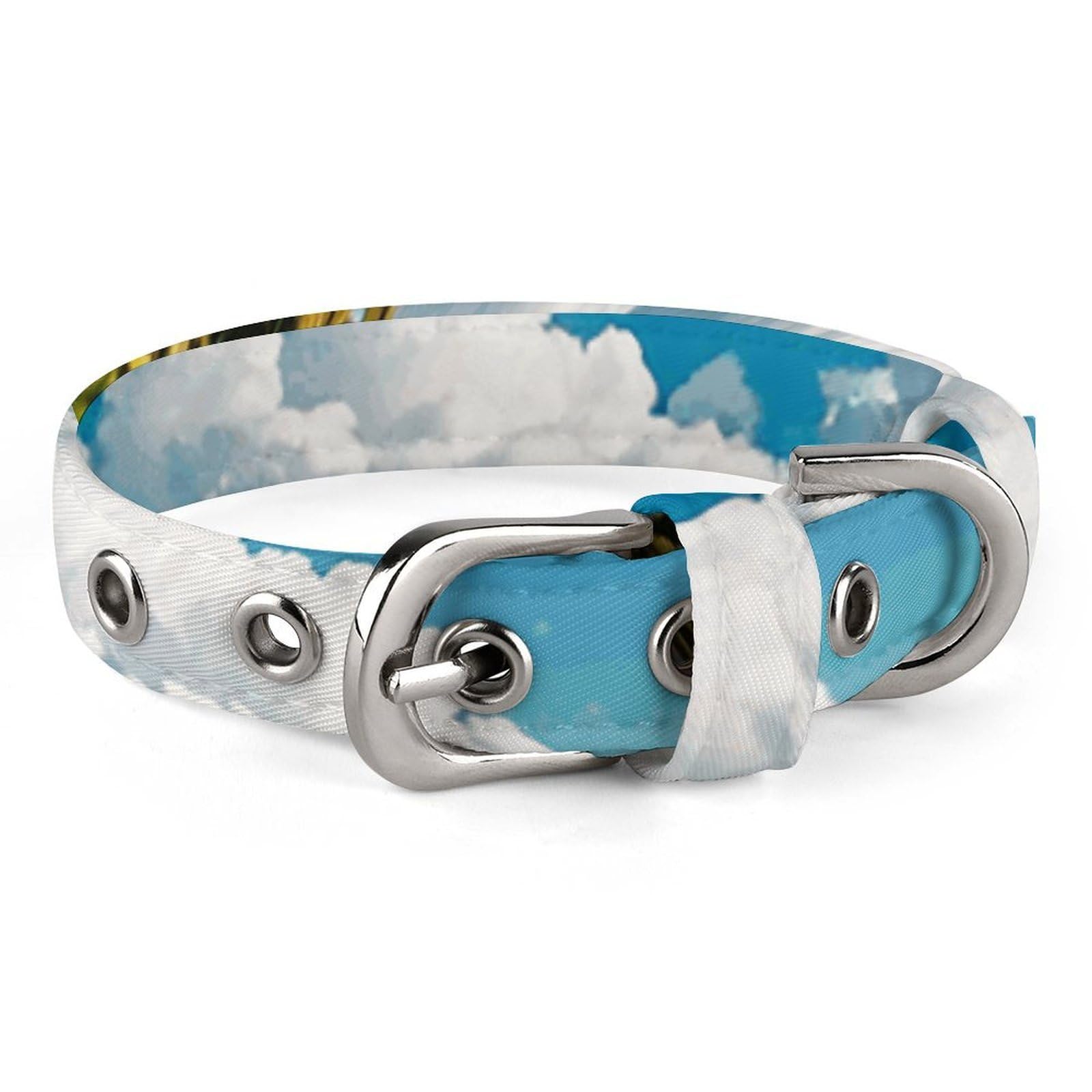 Collier chien mer tropical blanc pour balades et vacances plage