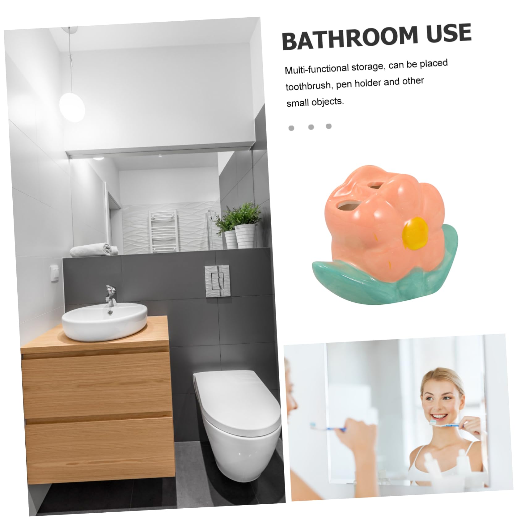 5 Pz Portaspazzolini Contenitore spazzolini accessori bagno bagno portapenne spazzolino spazzolini da denti porta penna Porta spazzolini da banco ceramica rosa Alipis
