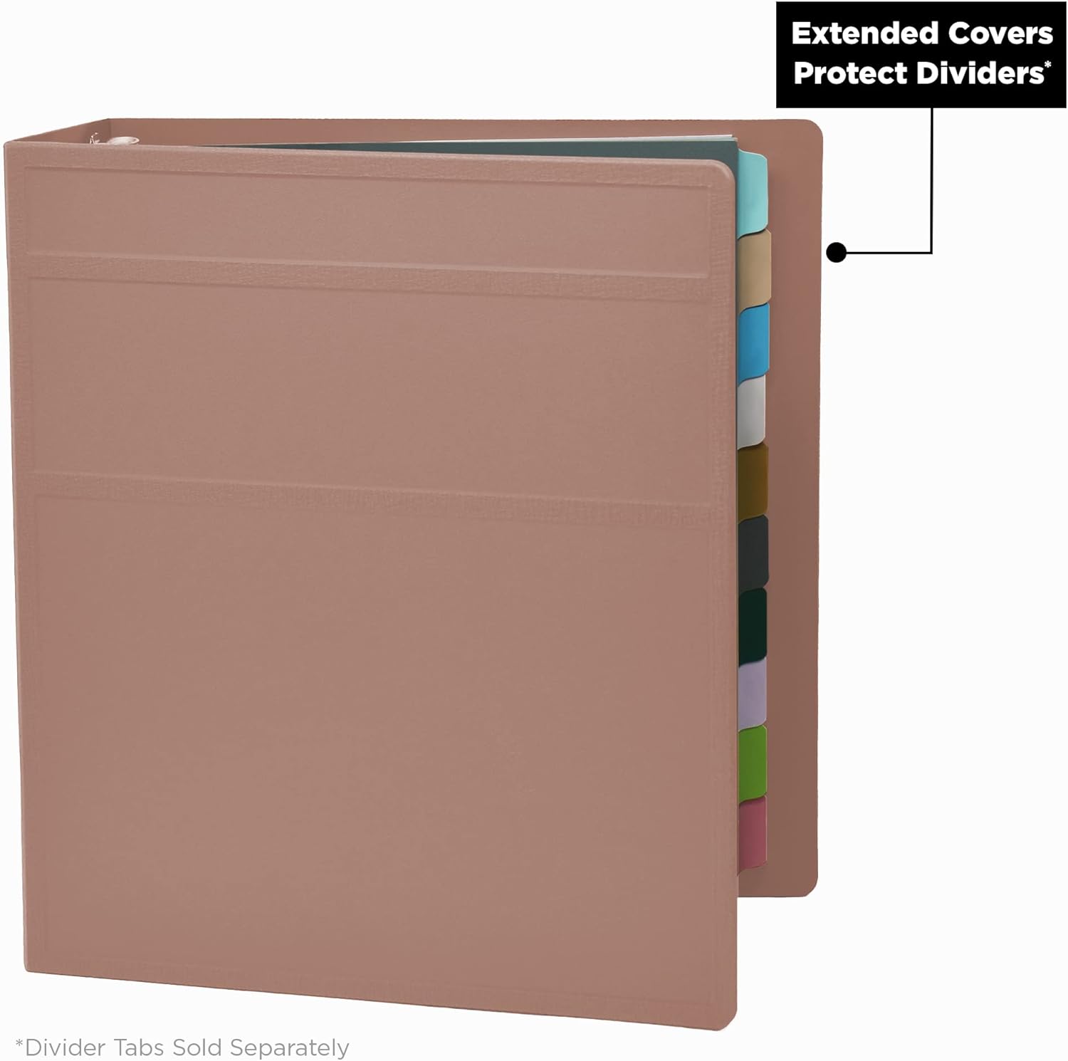 Carstens 2-Inch Heavy Duty 3-Ring Binder - Side Opening, Dusty Rose, Durable Plastic, Precision No-Gap Rings, Waterproof Cover, No Pockets, Holds 300 US Letter Sheets, BPA-Free, Made in USA (2825-3R)