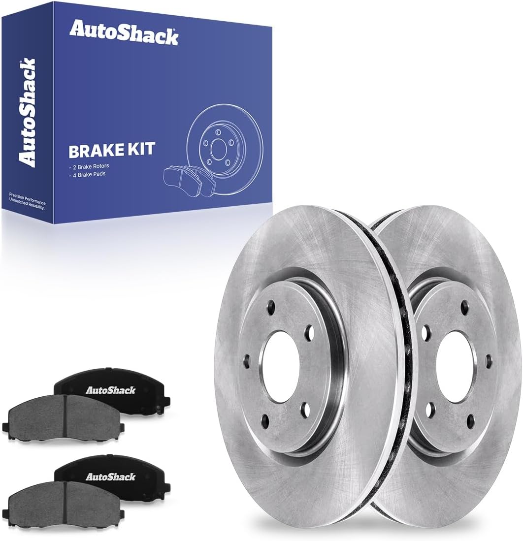 Auto Shack Front Vented Brake Rotors and Ceramic Pads 6‑Piece Brake Kit for Dodge Journey/Grand Caravan/Chrysler Pacifica/Ram C/V
