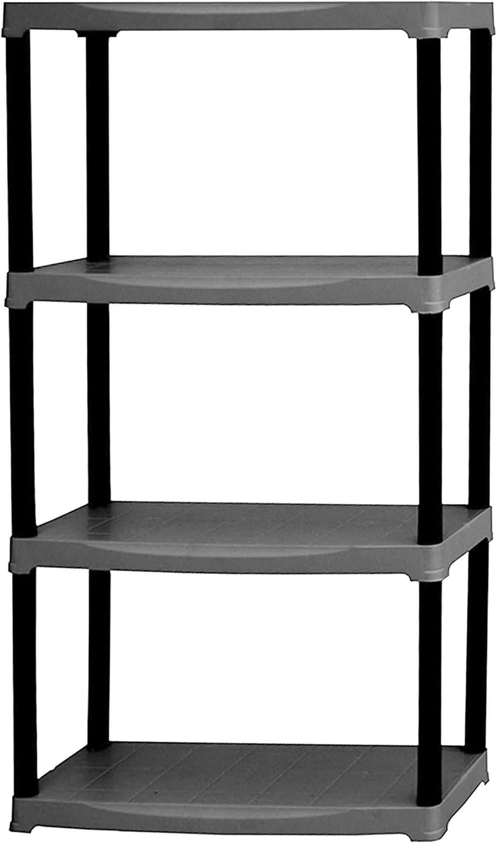 Lot De 2 Étagères 4 Niveaux Plastique Anthracite - Charge 100kg - Rangement Modulable
