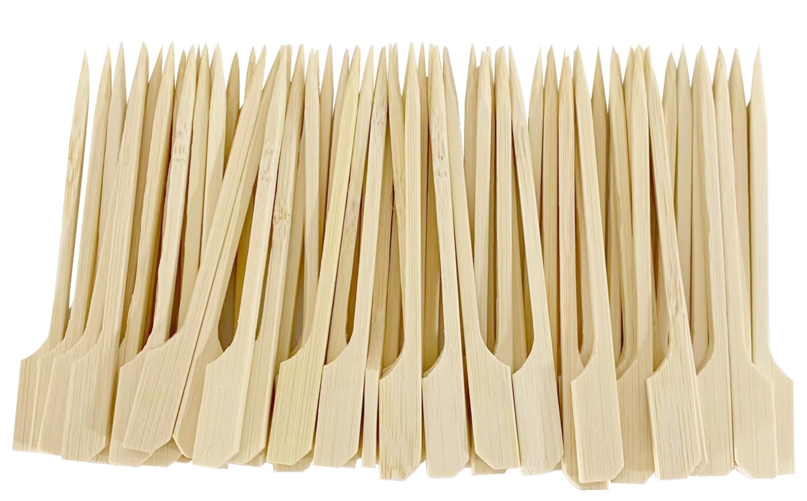 200 Pieces Paddle Bamboo Skewers9 CM Flat Burgers Sticks Wooden Fruits Picks Cocktail Sticks Satay Skewers (9CM-200Pack)