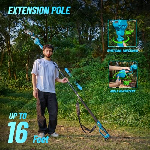 Seesii PS610 2-In-1 Cordless Pole Saw & Mini Chainsaw, 6-Inch Brushless Chain Saw With 2X 2.0Ah Battery thumb #2