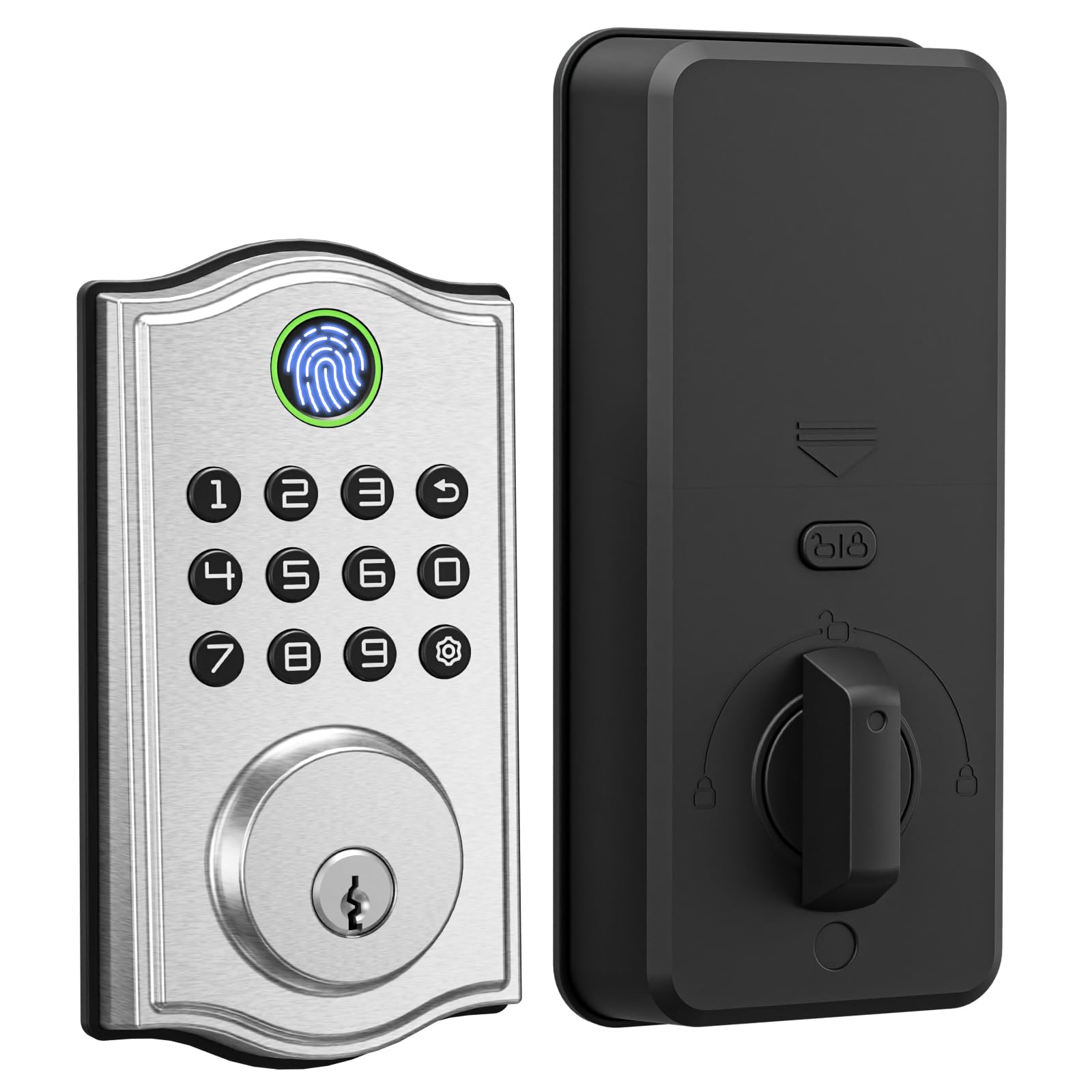 BULIST UD03F Fingerprint Smart Lock for Front Door, Keyless Entry Deadbolt, 4-Language Voice Guide, Backlit Keypad, Auto Lock, Easy to Install
