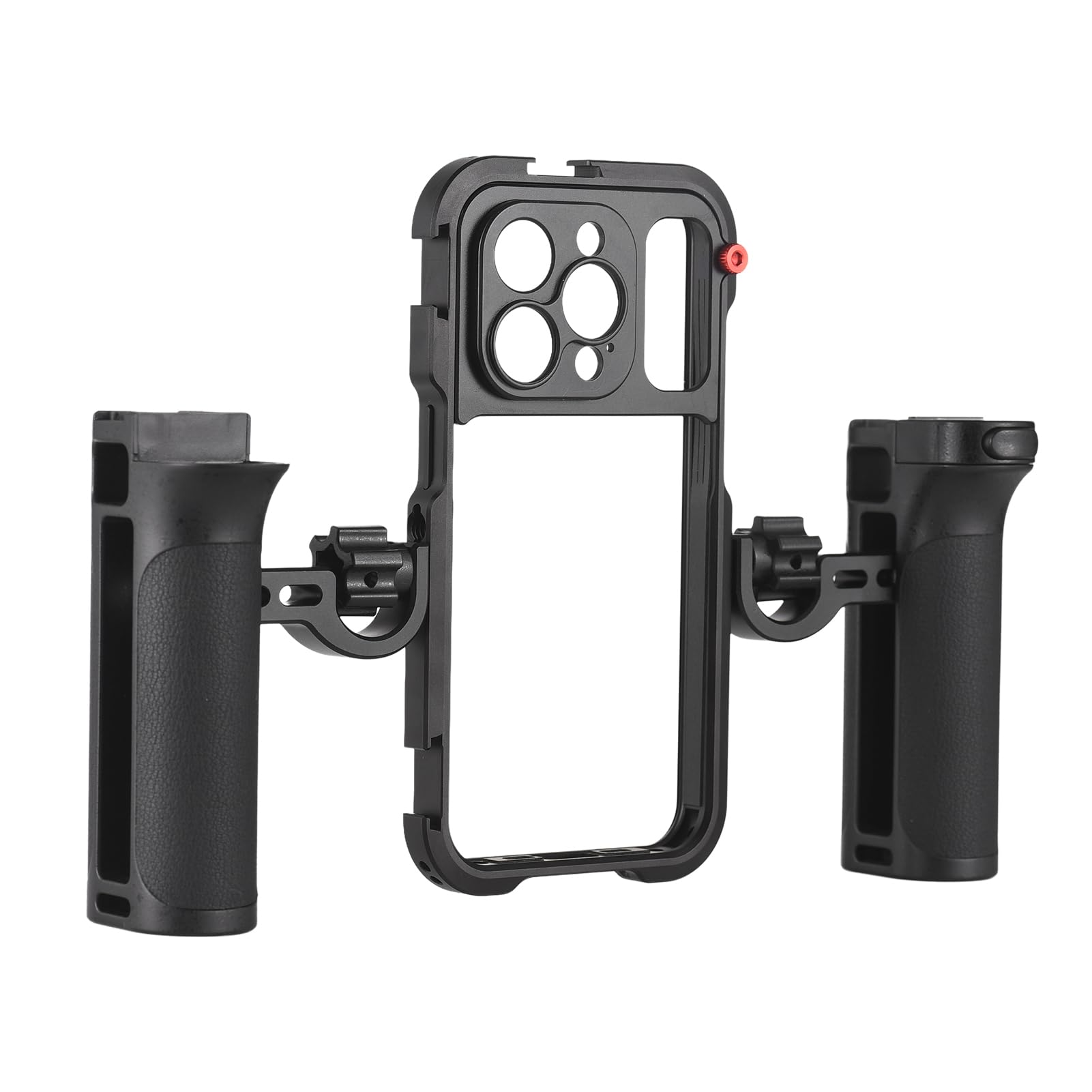 Dual-Griff-Telefonkäfig-Video-Rig für 15 Pro Handheld-Stabilisator-Kit Tragbare Smartphone-Filmausrüstung Schwarz (Für 15 Pro)