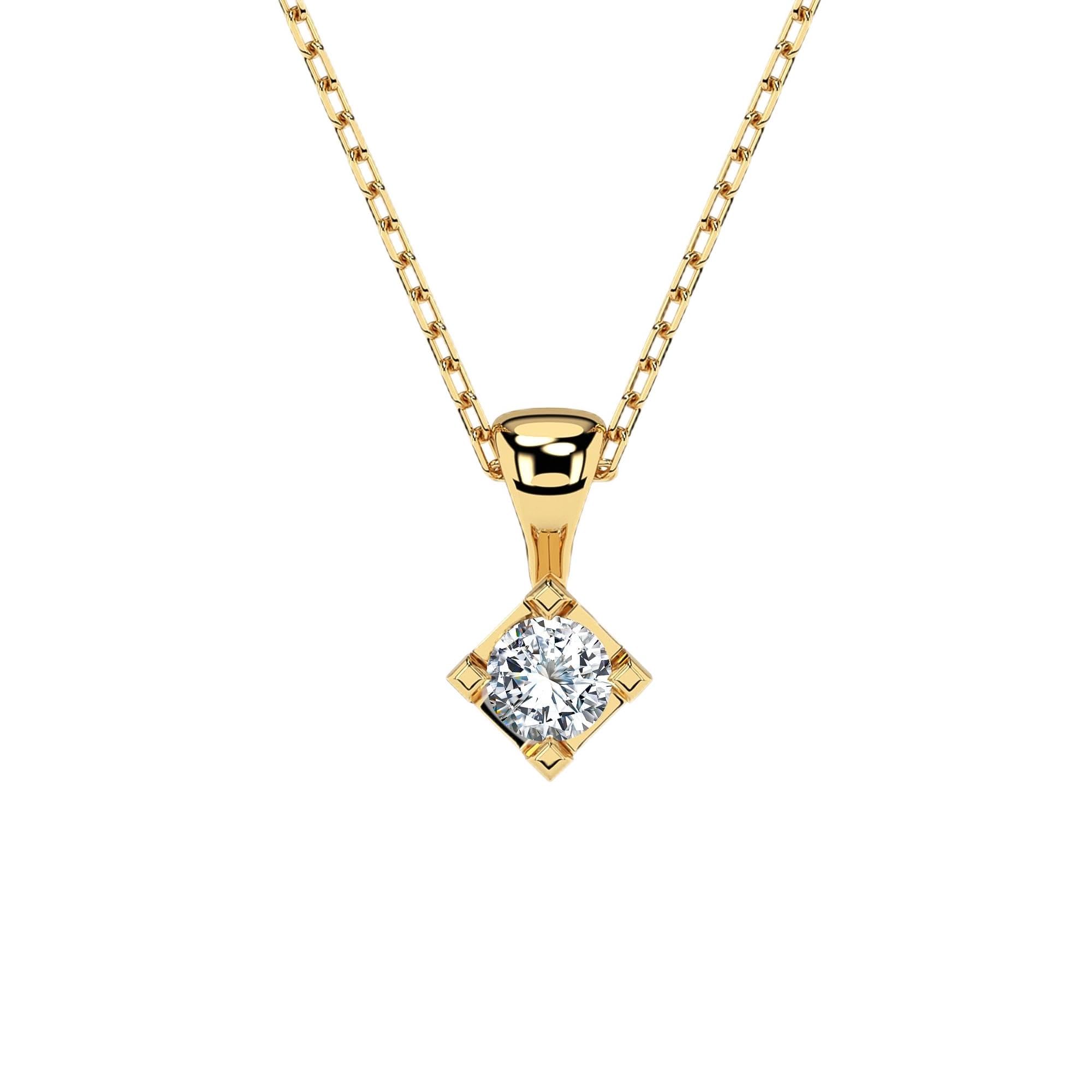 EDELIND Collana Punto Luce Donna con Diamante 0.08 ct in Oro 14k - Catenina con Ciondolo Solitario - Lunghezza Regolabile - Gioiello Idea Regalo