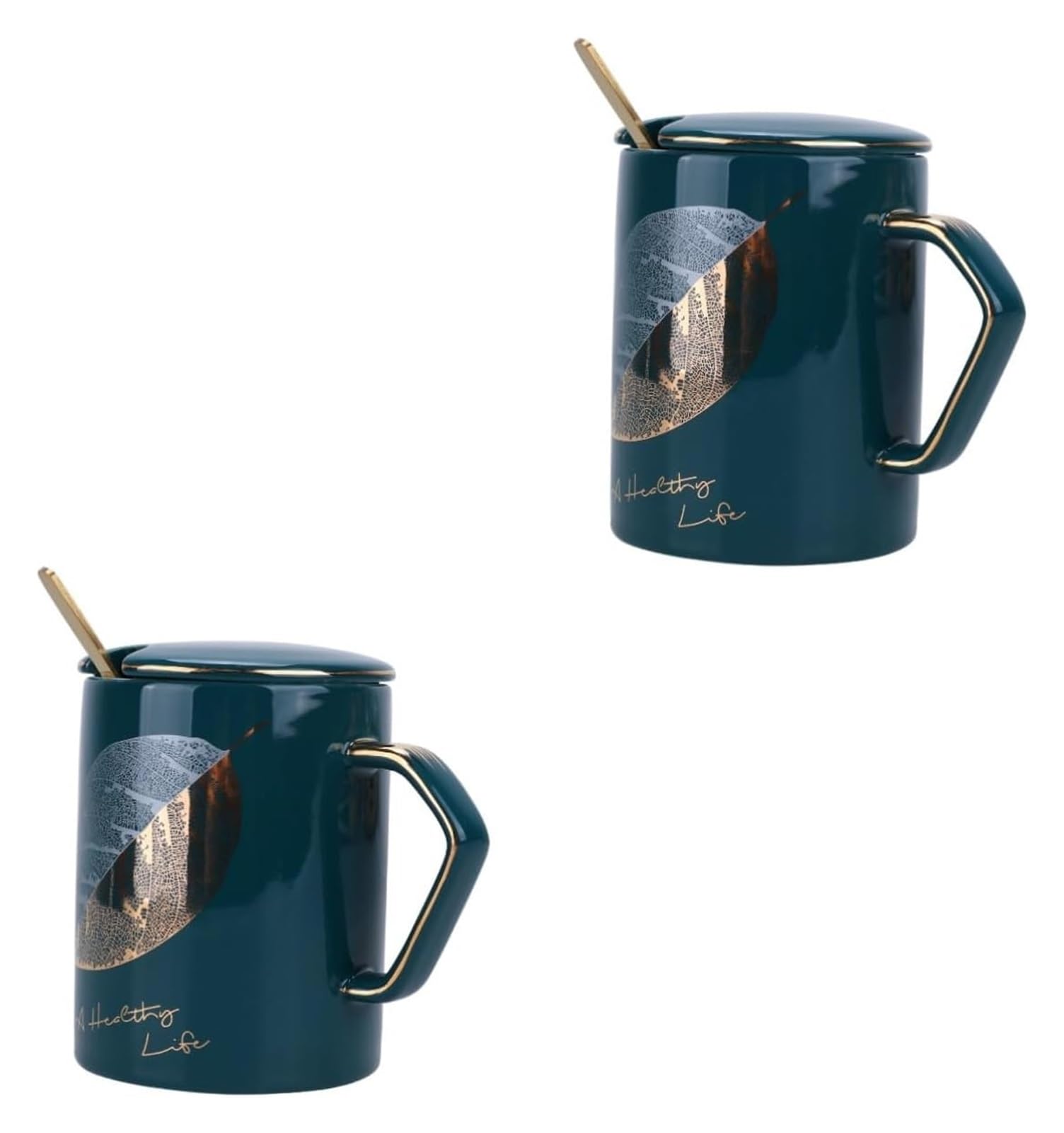 Tazas de café, tazas de bebidas, taza de cerámica con tapa, taza con tapa, taza para beber, taza de agua, taza de regalo, taza de porcelana, taza de café verde, taza de personalidad con tapa, taza de