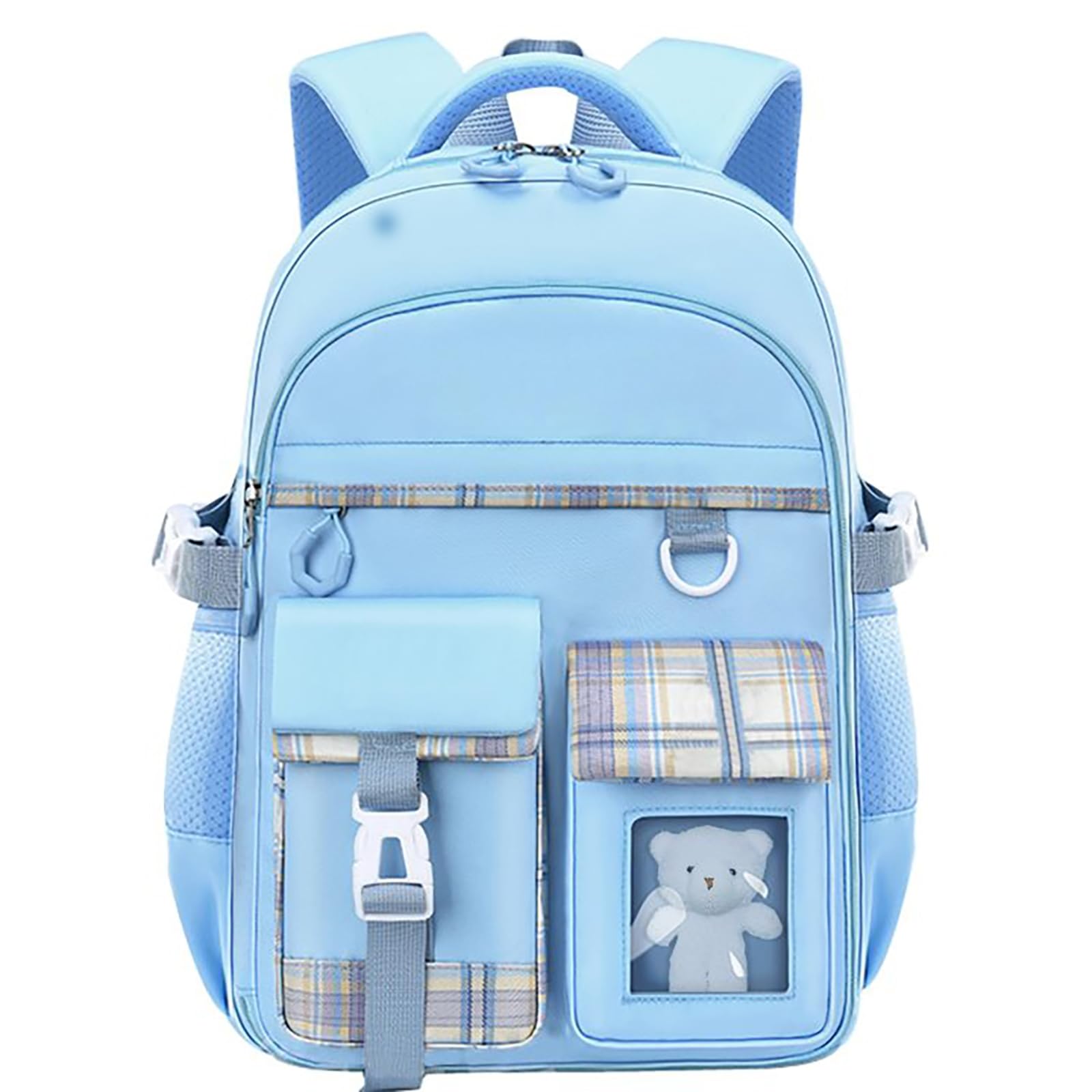 Mhtdet Girls Backpack, Kids Backpack for Girls, Lightweight School Bag Watrer Resistant BookBag for Primary Elementary High School for Teen Girls (Blue)