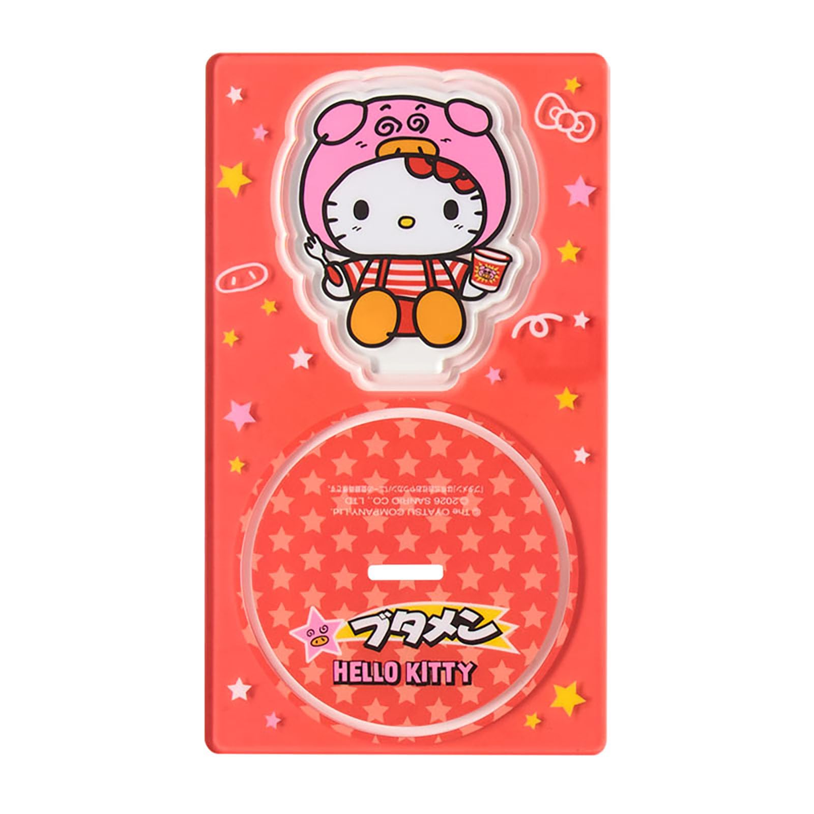 ハローキティ×ブタメン 新品未開封 マスコット＋フタストッパー 2点セット サンリオ】ブタメンとコラボしたハローキティとクロミの新グッズを開封