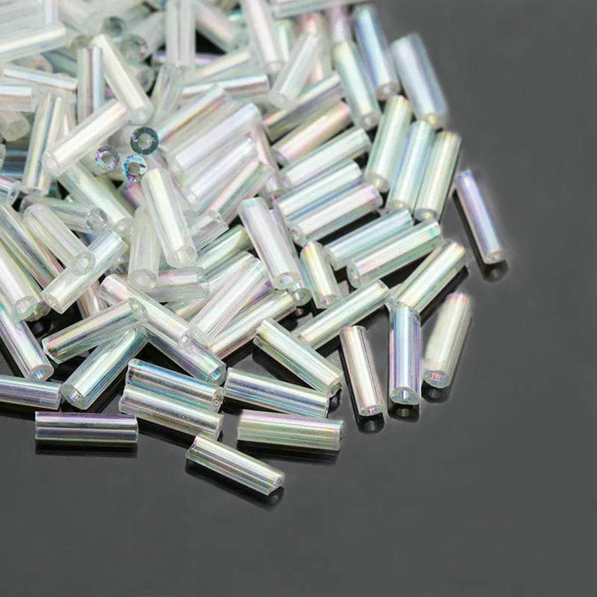 Cuentas de tubo de cristal, espaciador, 6,5mm, 30 g/bolsa, redondas largas for decoración for fiesta de boda, accesorios de joyería artesanal(No.55)