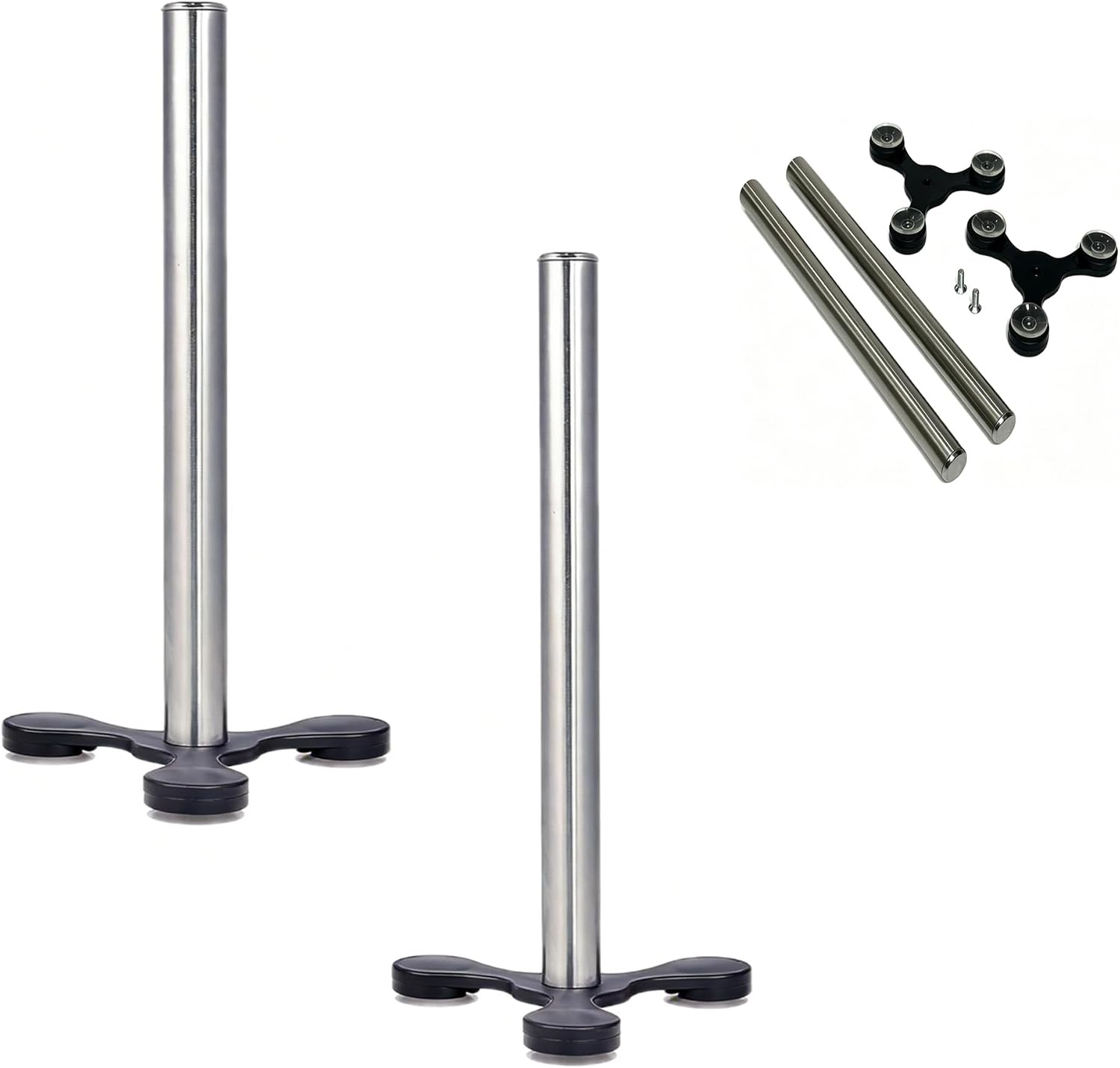 TOPKITCHEN 2 Pack Stainless Steel Paper Towel Holder, Premium Suction Cup Wall Mount Rack, 2-in-1 Kitchen Paper Roll & Bathroom Hand Towel Holder, No Drill Organizer for Countertop, Tile & Glass