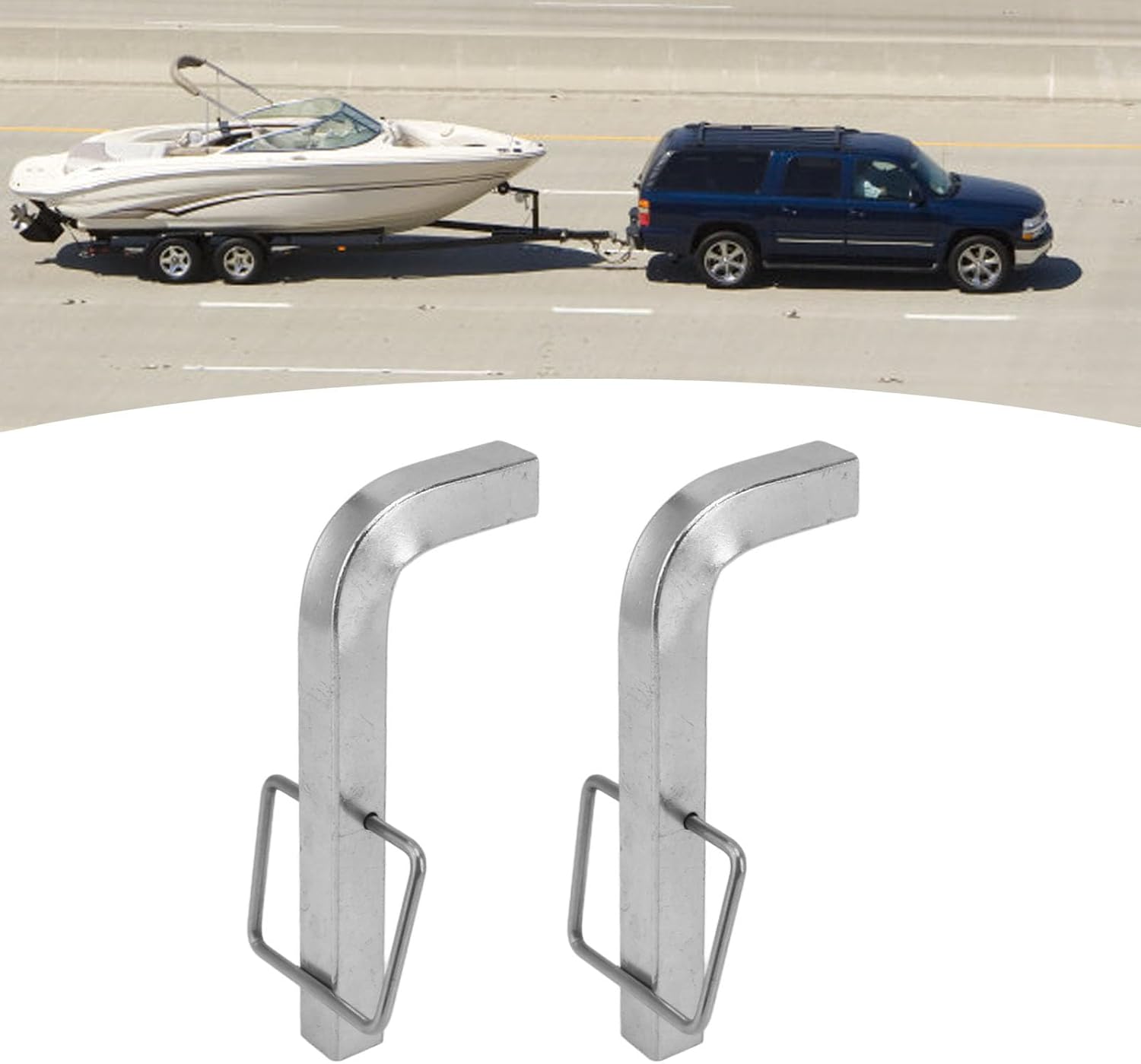 2Pcs Premium Snap L Pins, Steel Snap L Pins Equalizer with Integrated Snap Clips, Weight Distribution Hitch Accessories for Trailers, Heavy Duty L Shaped Design for Safe and Secure