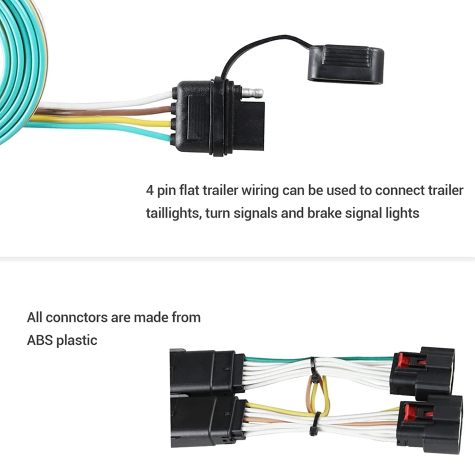 Cable de luz de remolque de conexión rápida para vehículos 56407 para garantizar una conexión segura de luz, arnés de cableado de remolque