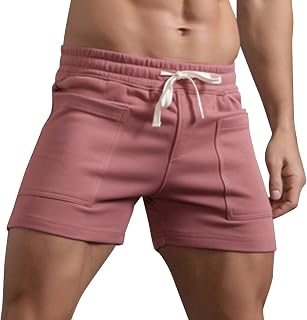 Mens Workout Shorts Stretchy Quick Dry Gym Running Shorts Comfy Soft Weightlifting Shorts Summer Biker Shorts with Pockets