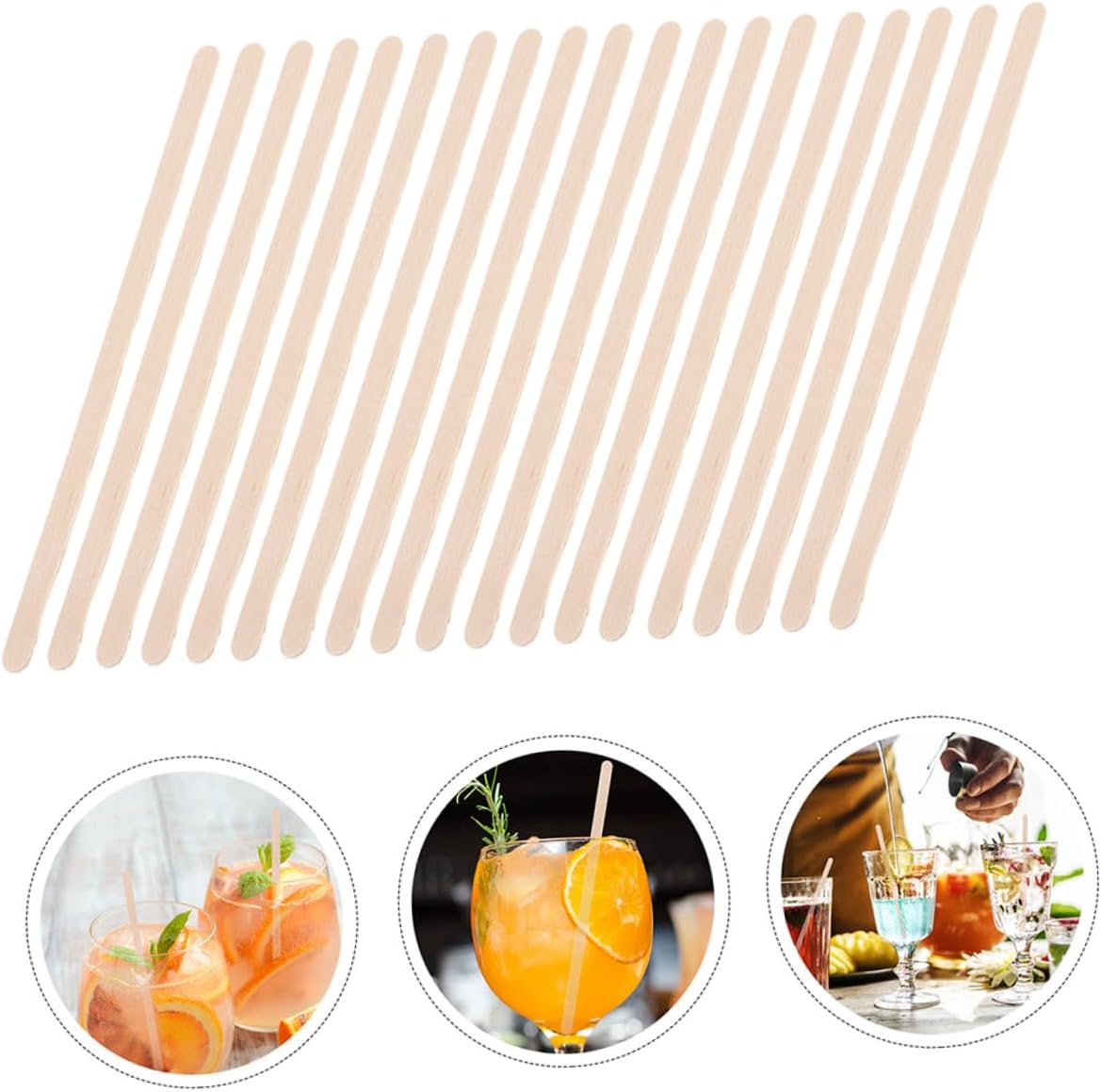 Zerodeko 500 Pcs Disposable Wooden Coffee Stirrer Sticks Made of Eco-friendly Wood, 14 Cm Long Beverage Stir Sticks for Hot Coffee, Tea, Milk, and Hot Chocolates in Cafes and Kitchens