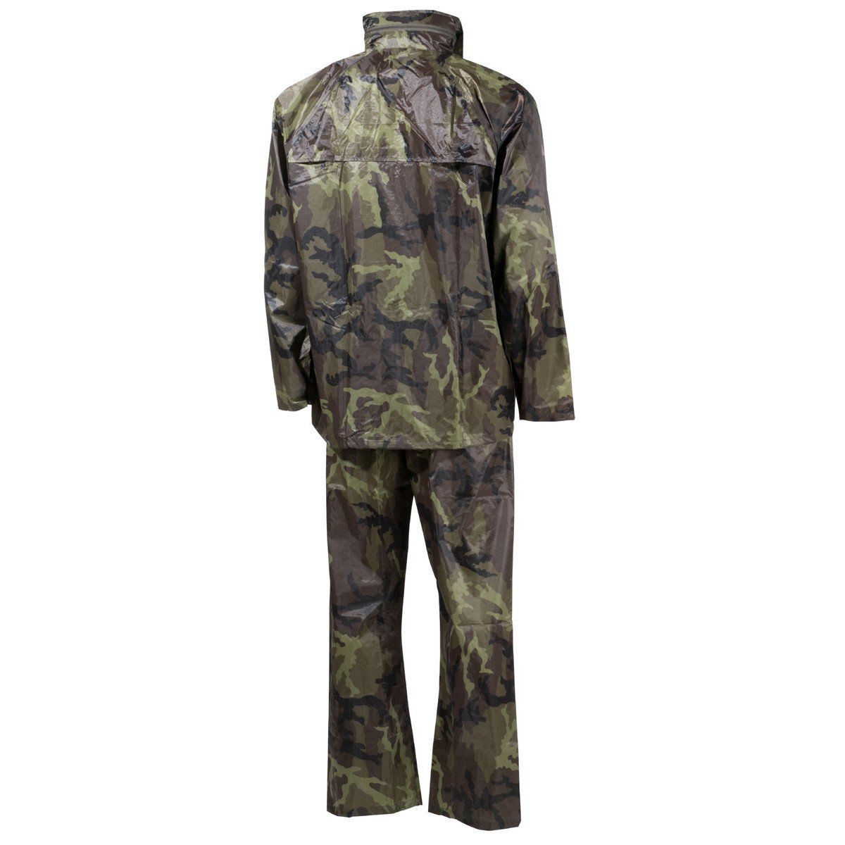 MFH Waterproof Top and Bottom Suit Set, All Weather Protection, Rainwear, Hood, Storage Bag Included -