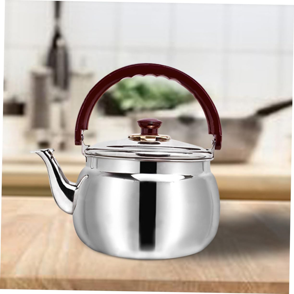 Tetera Sonora de Acero Inoxidable 4l, Asa Ergonómica y Gran Capacidad