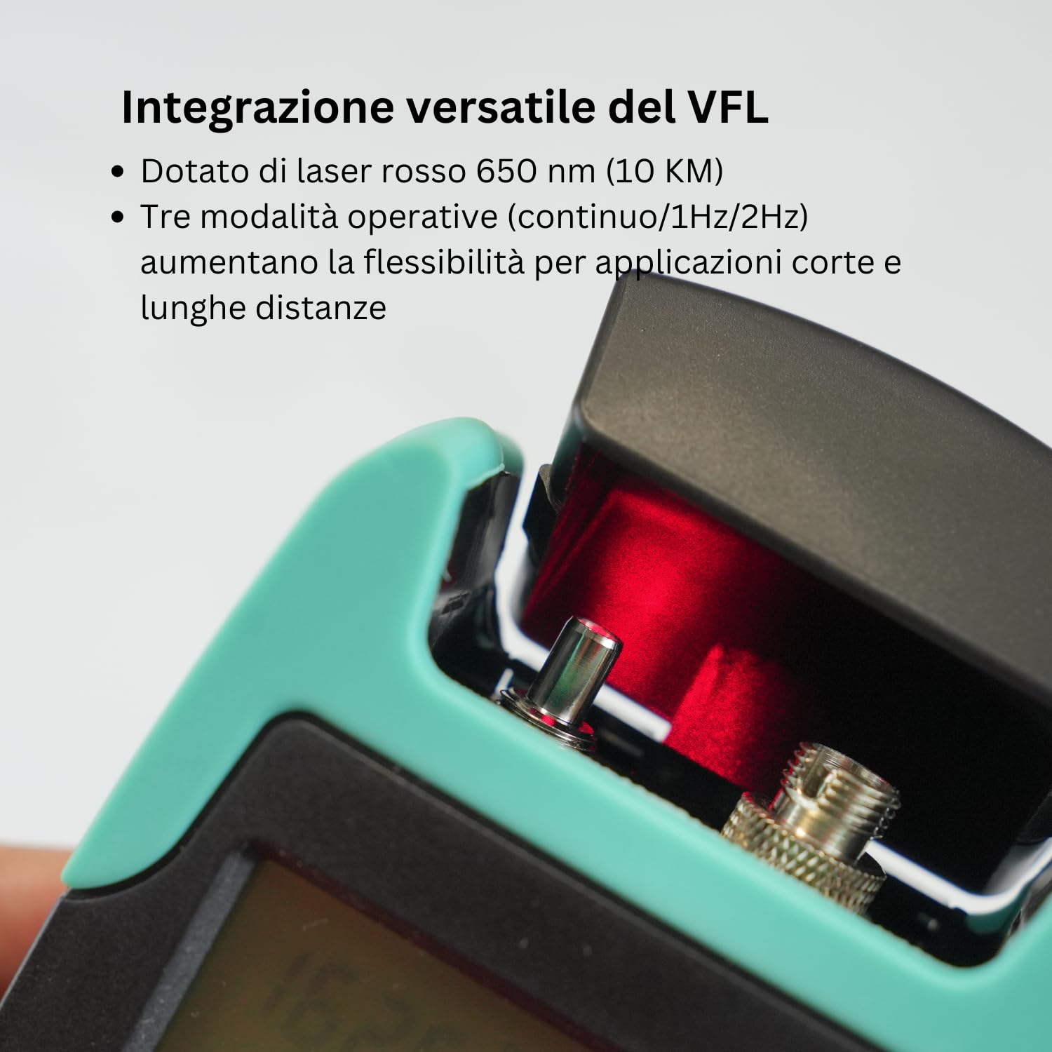 TM530 Tester per fibra ottica Misuratore di potenza ottico 4-in-1 con batteria ricaricabile, power meter fibra ottica multifunzionale con localizzatore visivo dotato di VFL RJ45 luce LED