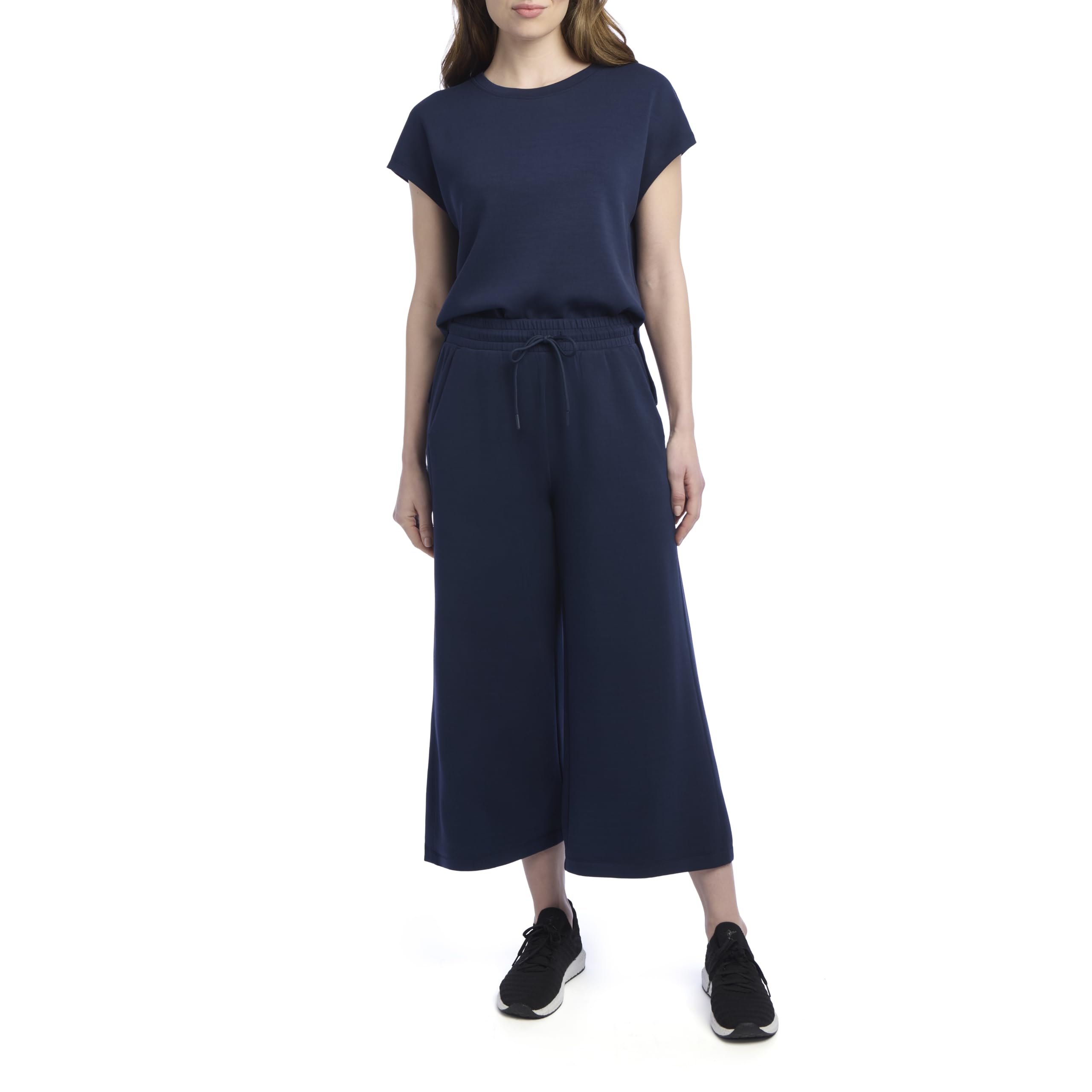 Danskin Women's 2 Piece Cap Sleeve Cloud T-shirt Gaucho Lounge Set