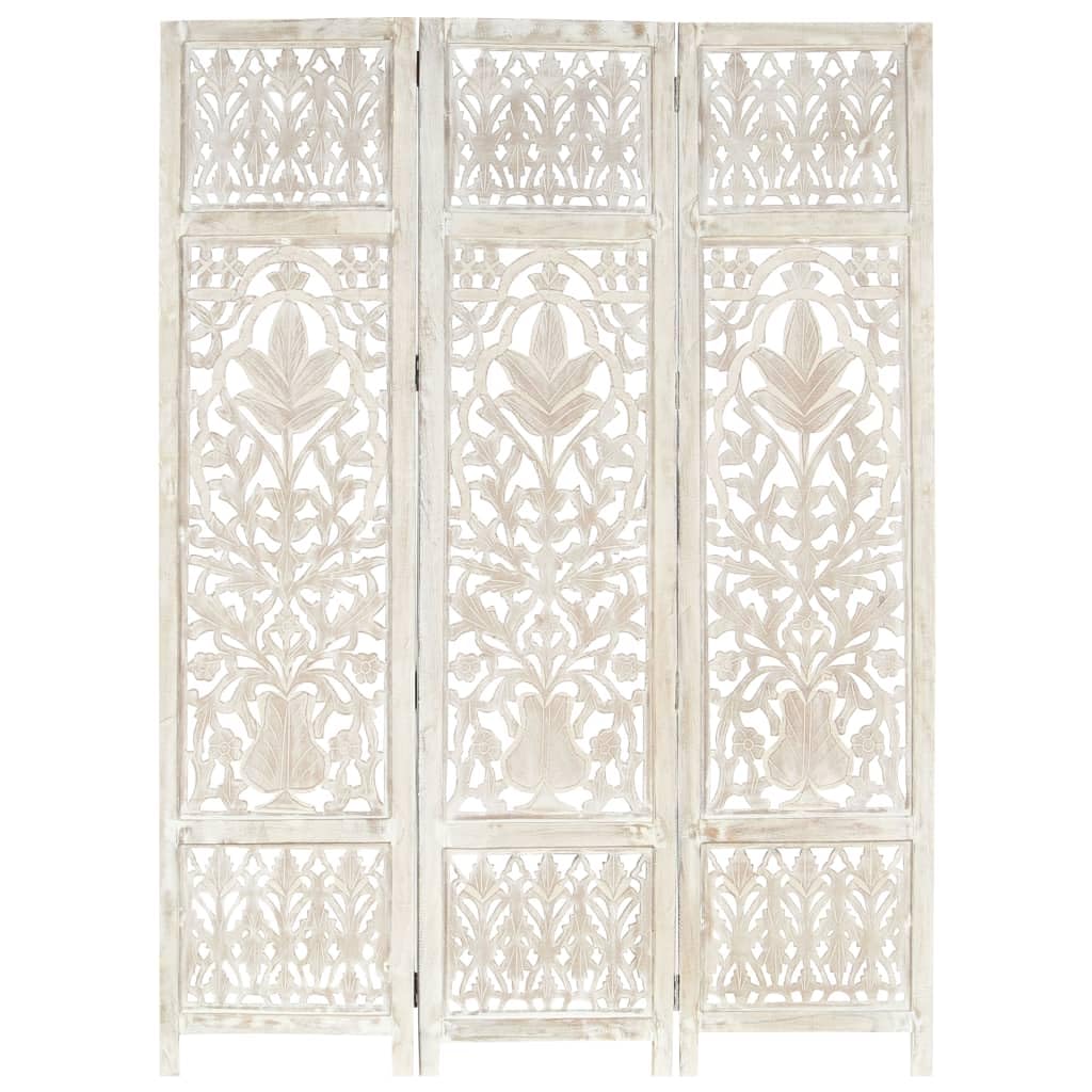 Home Interior Wooden Wall Partition for Living Room (W : 3 Panels x 16 Inch, H : 5.8 ft) (Rustic White)-image-41