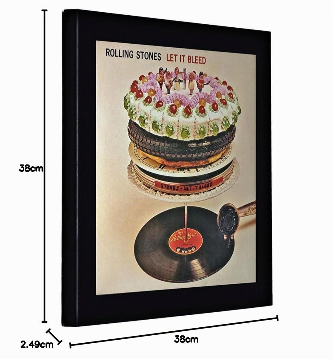 PLAY AND DISPLAY Art Vinyl Schallplattenrahmen, für Single-Vinyl oder 1 bis 3 LPs/Doppel-LP Klapphülle | 38 × 38 cm Schwarzer Flip-Rahmen mit UV-Schutz und kratzfestem Acryl, einfache Wandmontage