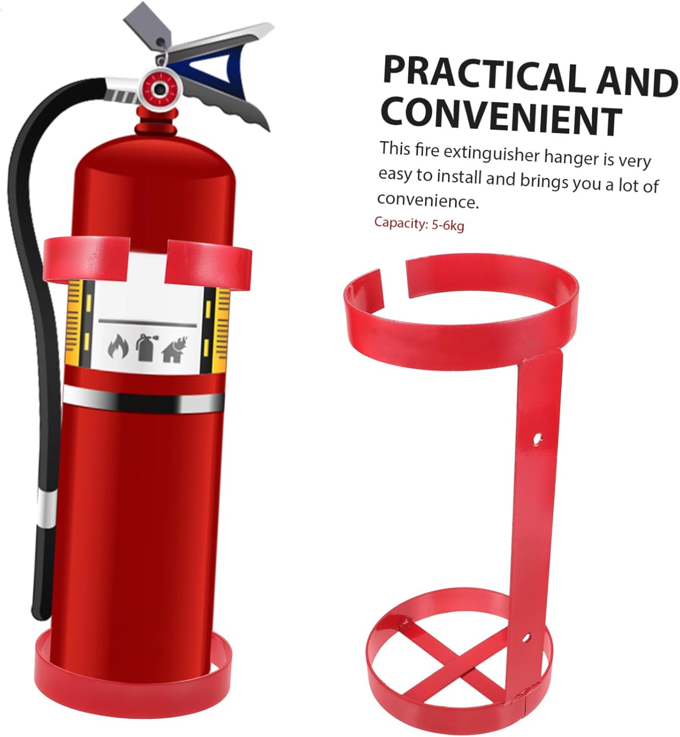 Vaguelly Heavy Duty Metal Fire Extinguisher Bracket Wall Mount Holder for Cars Vehicles Boats