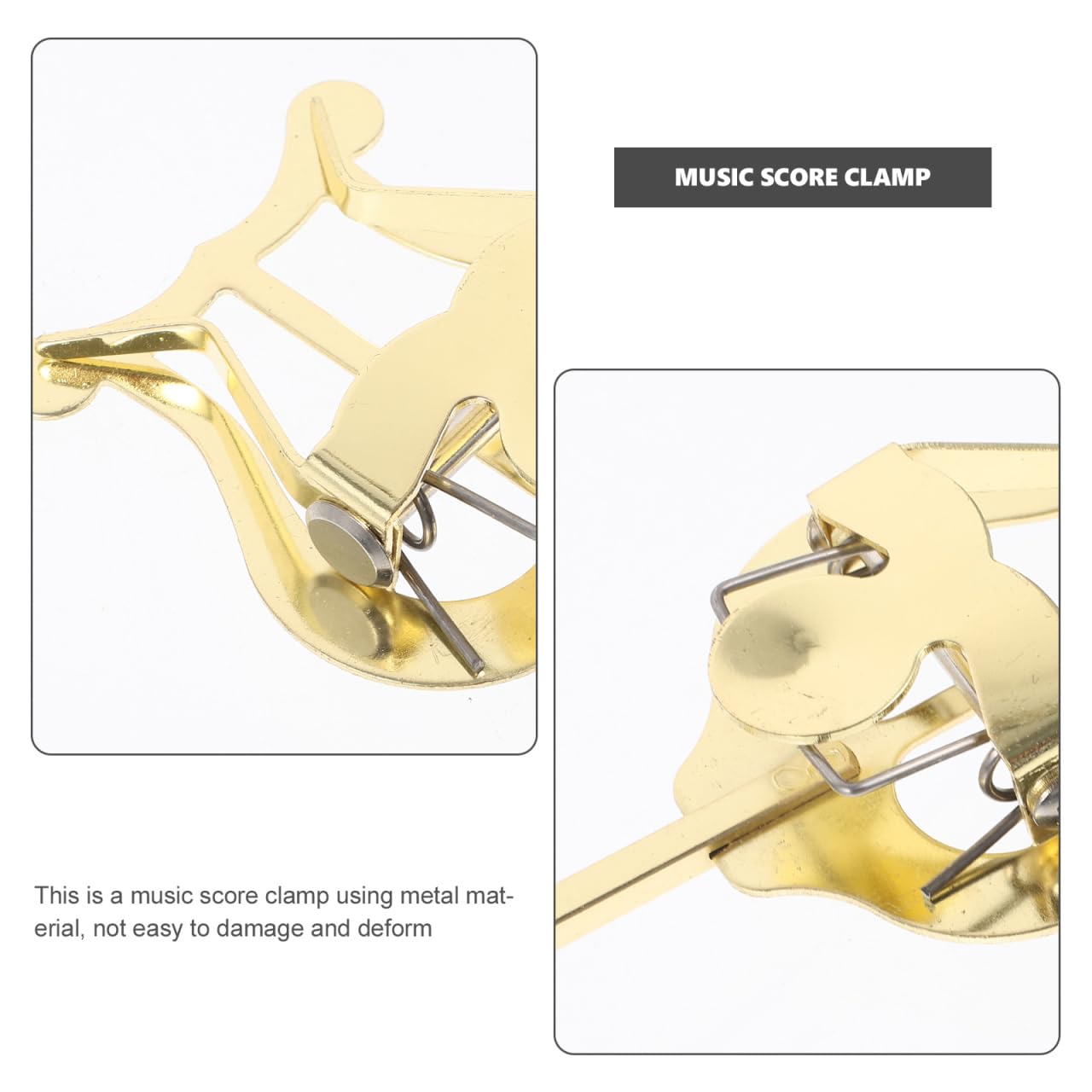 Soporte portátil de metal para partituras, tenedor de marcha, notas musicales Lyra, pinza para trompeta, corneta, ligero y robusto clip para instrumentos de viento