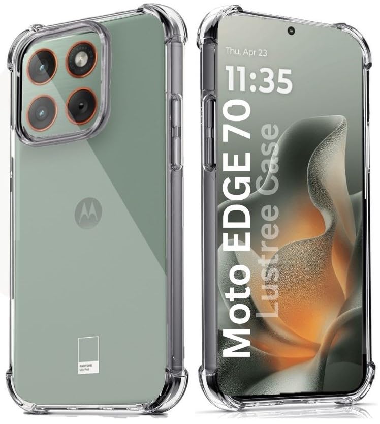 Image of Lustree Compatible with Moto Edge 70 Back Cover | Shockproof Slim Protective Case | Anti-Slip Grip | Camera Lens Protection | Flexible TPU | Scratch-Resistant Phone Cover Compatible with Moto Edge 70