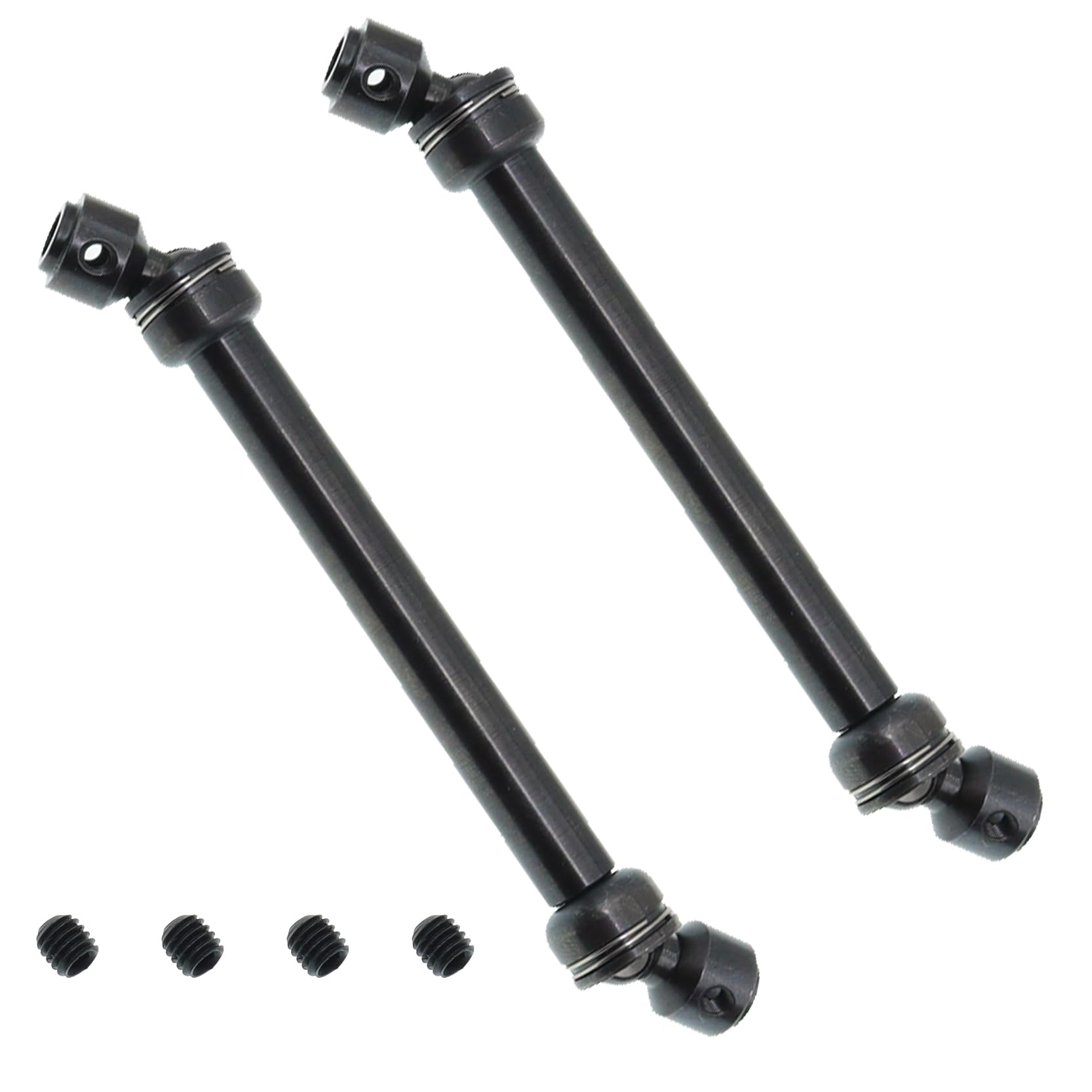 2Pcs Treehobby Metal Drive Shaft CVD Drive Shaft Compatible with Axial SCX10 90046 AXI03007 TRX-4 Redcat Gen8 D90 TF2 1/10 RC Crawler Car (Size: 2pcs 112-152mm)