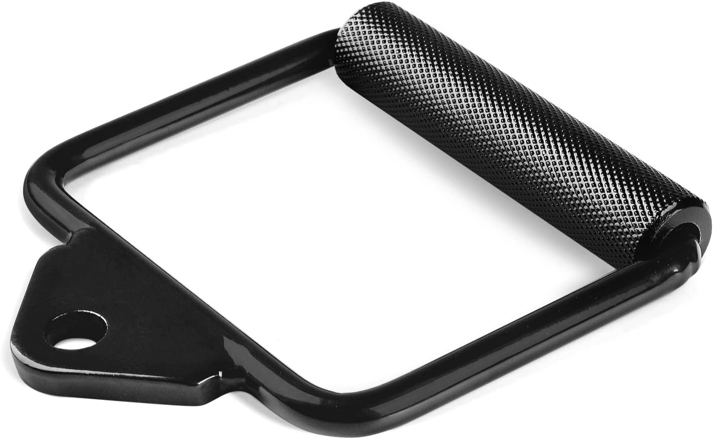 Yes4All D Handle Cable Attachment and Rotating Straight Bar with Diamond Knurled Handle (Black - Slat Machine Attachment)