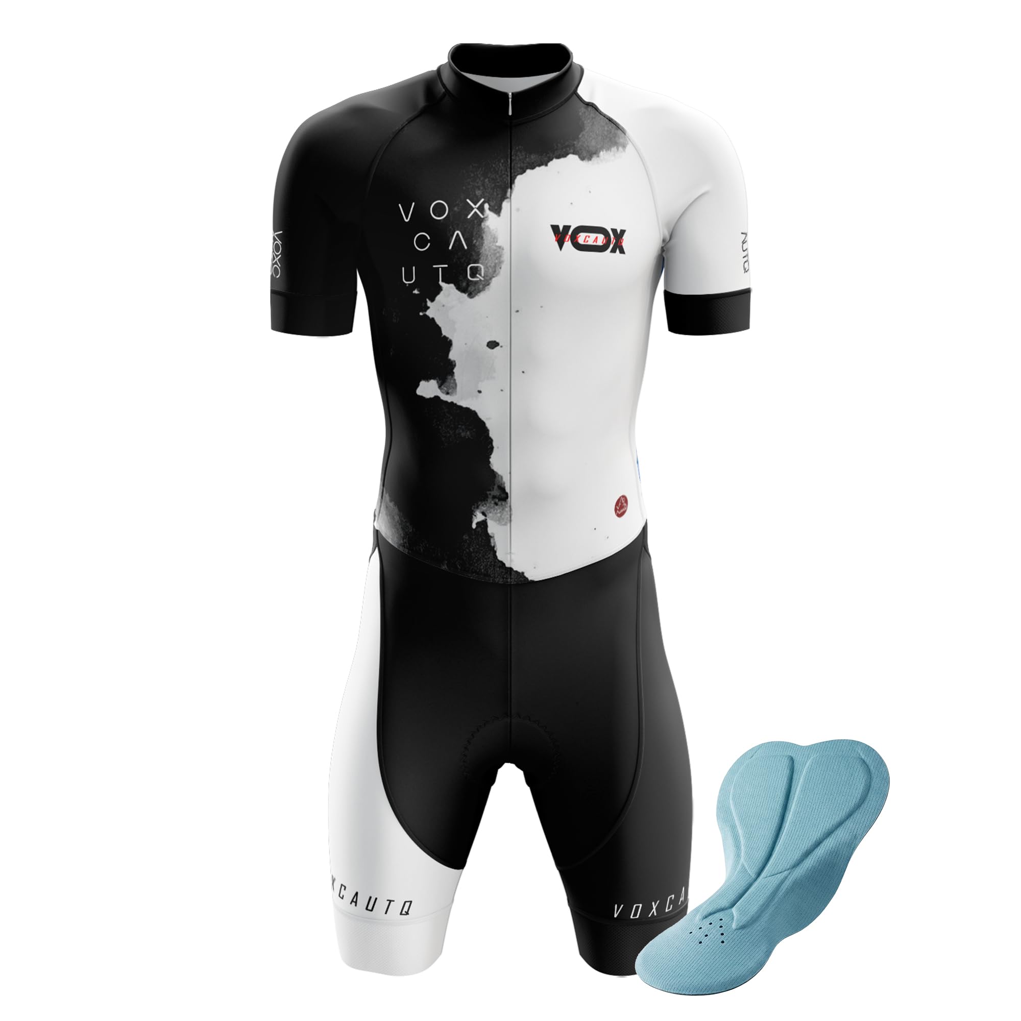 Mono Ciclismo Hombre Manga Corta con Badana Engrosada | Trisuit Traje de Bicicleta Carretera para Larga Distancia | Ropa para Indoor Cycling, Spinning & Triatlón