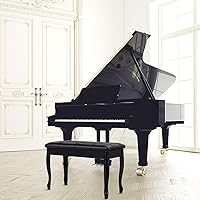 Vista 2 de GOFLAME Taburete de banco de piano con cojín acolchado y almacenamiento de música, asiento de piano resistente con asiento acolchado de piel Negro