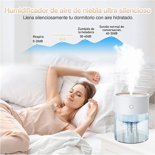 Miniatura 2 de Humidificadores para dormitorio, habitación grande, 2 L, difusor de aceite de llenado superior de niebla fría para guardería y plantas,