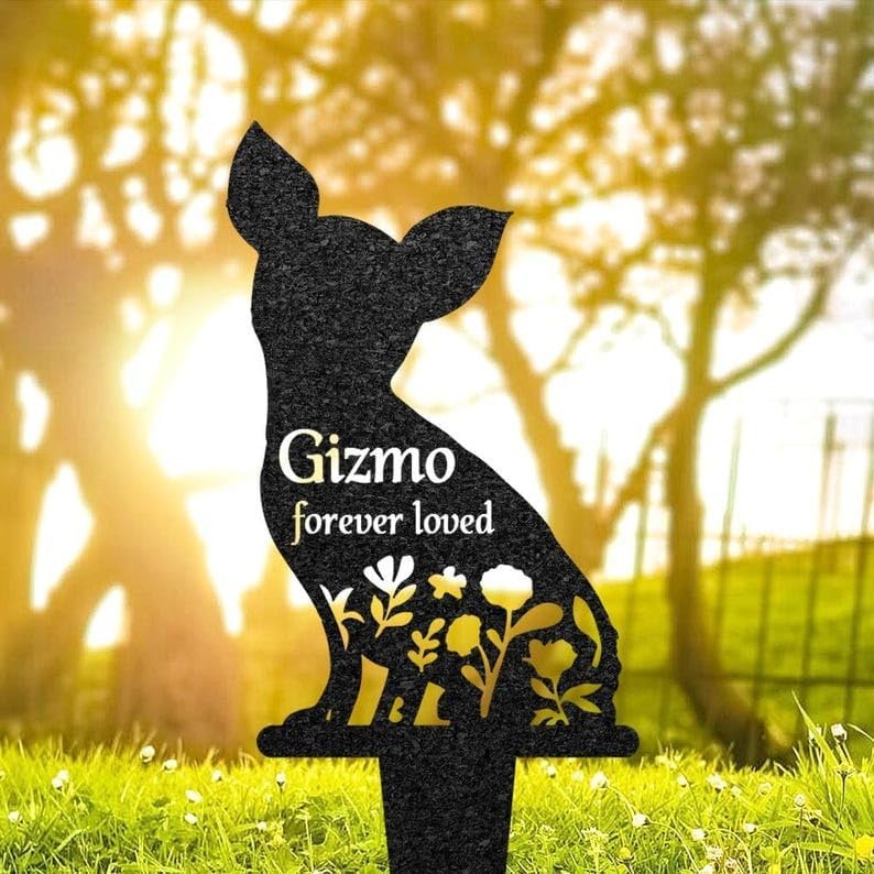 Personalized Memorial Plaques - Sitting Cat Grave Markers - Cat Memorial Gift - Metal Garden Stakes - Sympathy Gifts for Loss of Pet. (Sitting Cat Memorial)