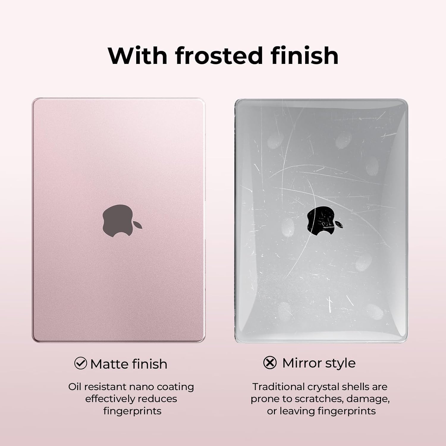 EooCoo Case Compatible with MacBook Pro 14 inch M5 2026 2025-2021 M4 M3 M2 M1 Pro/Max Chip, Matte Pink Hard Shell Scratch Resistant Laptop Protective Cover Case, Pink - Image 4