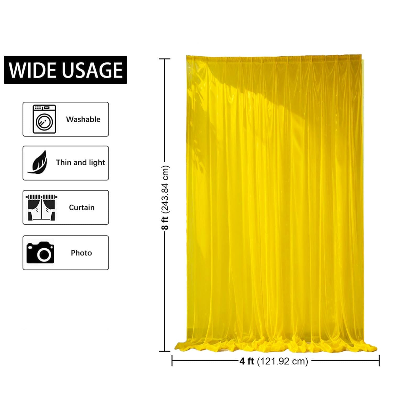 Party Propz Navratri Decoration Items, Diwali Decoration for Home Decor, Yellow Backdrop for Decorations, Backdrop Cloth for Decorations Pooja, Haldi Decor (8Pc)(Light 9m, Leaves, Satin Mix) - Image 4 thumbnail