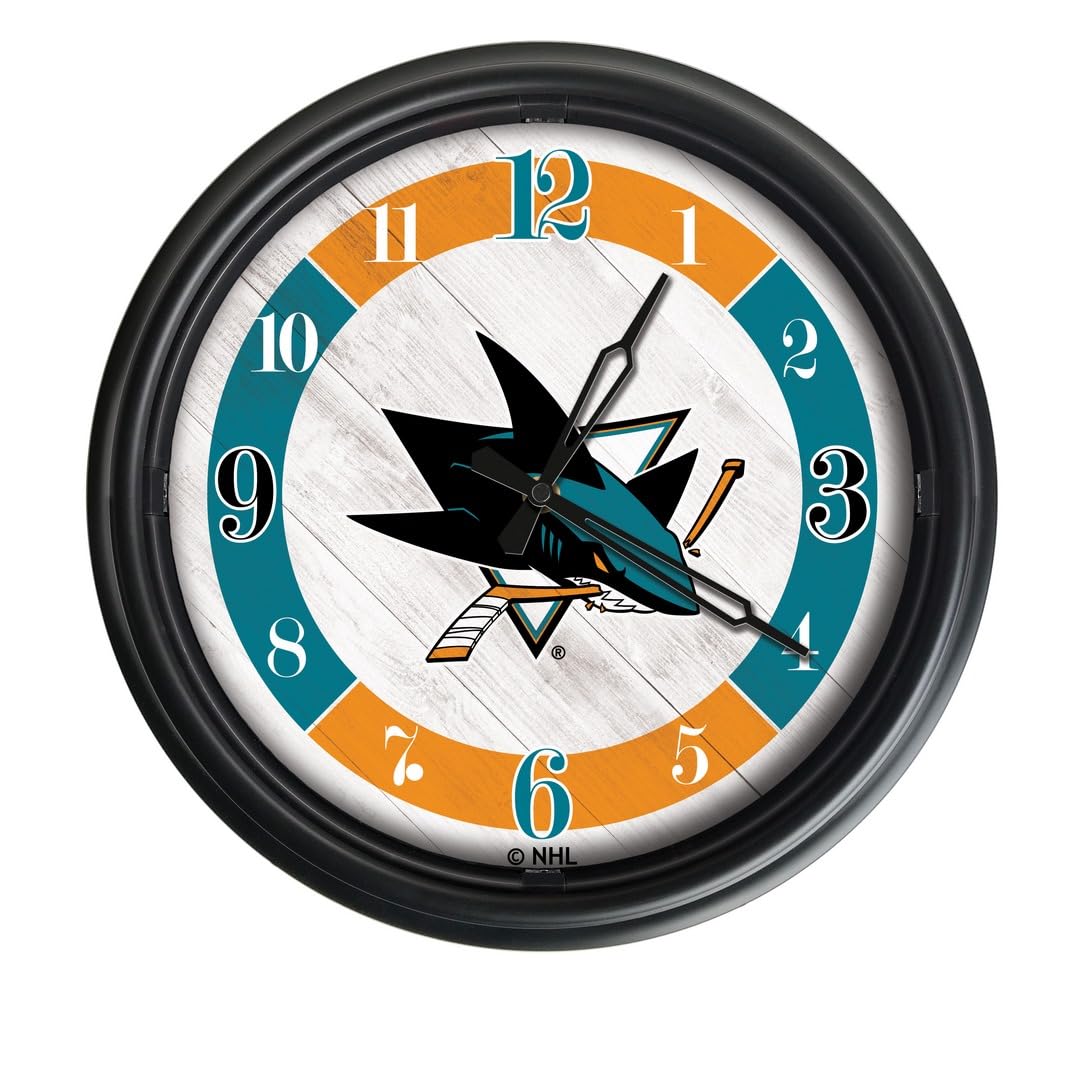 Holland Bar Stool Co. San Jose Sharks Indoor/Outdoor LED Wall Clock